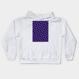 Pattern hexagonal purple on black background Kids Hoodie